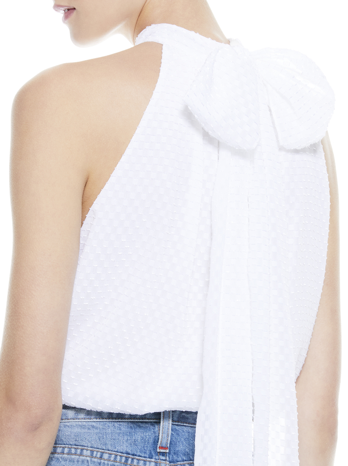 LIANA TIE NECK TOP - WHITE image 3 - Alice And Olivia