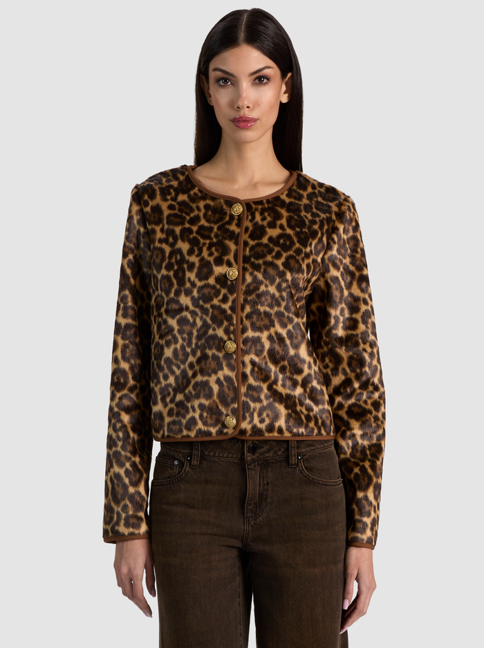 ALMA FAUX FUR COAT - SPOTTED LEOPARD - ALICE + OLIVIA