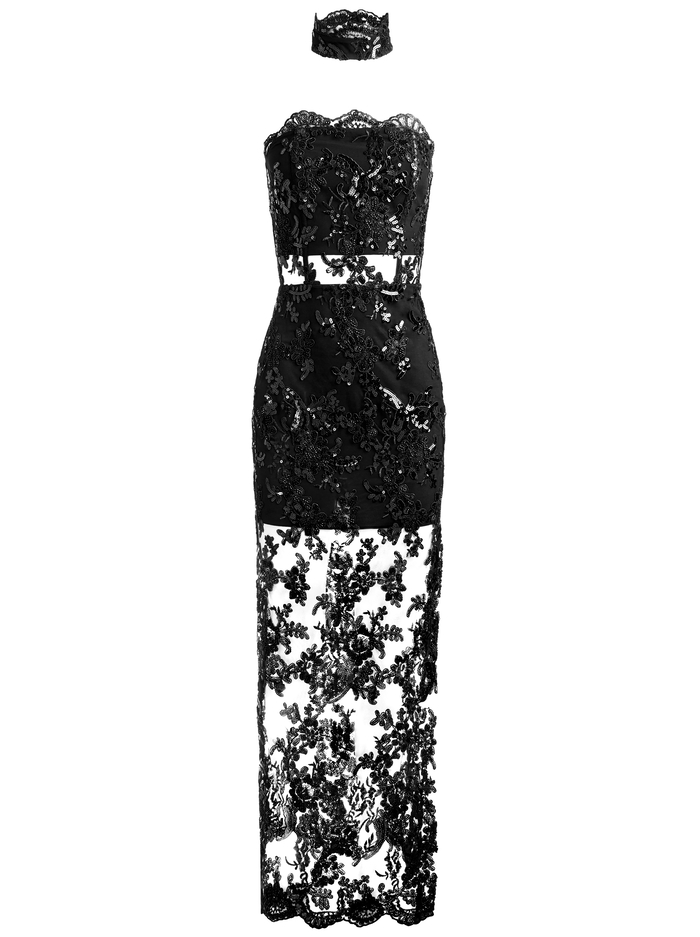 GEORGIE EMBELLISHED GOWN - BLACK image 5 - Alice And Olivia