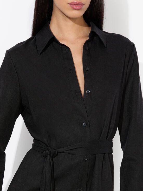 BLACK-CHASSIDY LINEN MAXI DRESS