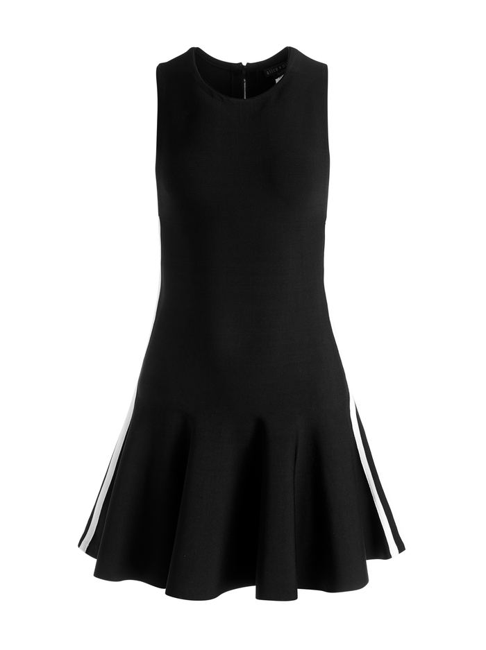 KIMI SIDE STRIPE MINI DRESS - BLACK COMBO image 5 - Alice And Olivia
