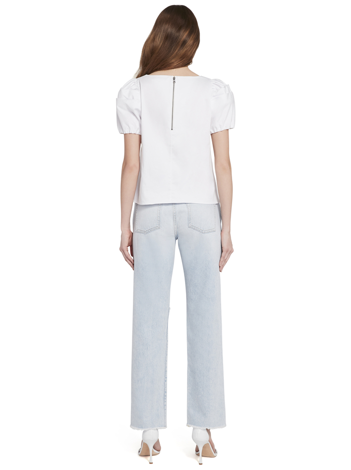 BERNICE PUFF SLEEVE TOP - WHITE image 2 - Alice And Olivia