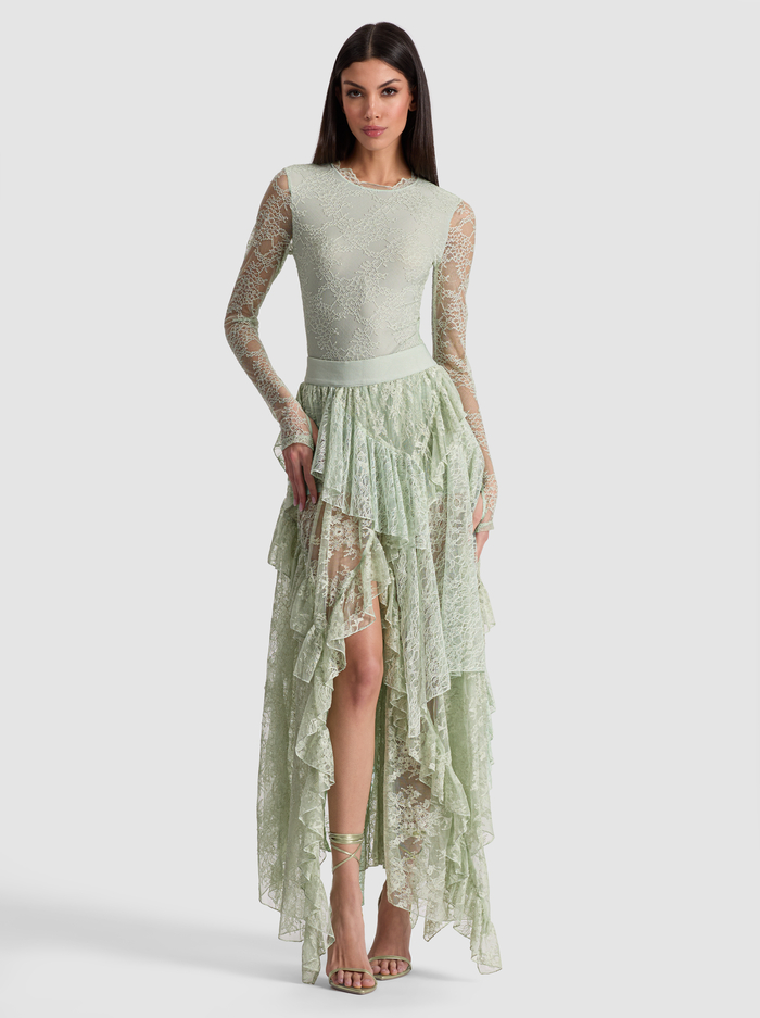 TAEYN LACE BODYSUIT - GREEN TEA image 1 - Alice And Olivia