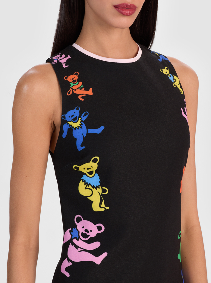 A+O X GRATEFUL DEAD CLYDE MINI DRESS - GRATEFUL BEARS BLACK image 2 - Alice And Olivia