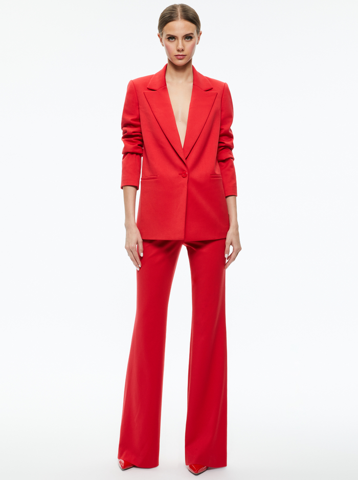 DENNY NOTCH COLLAR BOYFRIEND BLAZER - PERFECT RUBY image 2 - Alice And Olivia