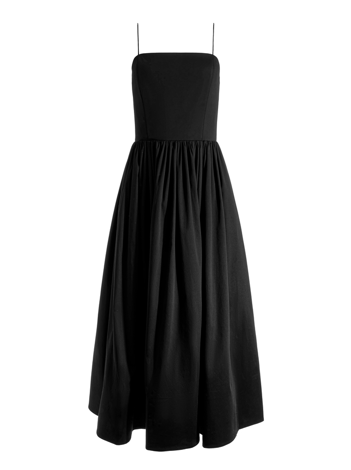 GLYNIS SPAGHETTI STRAP SCARF MIDI DRESS - BLACK image 5 - Alice And Olivia