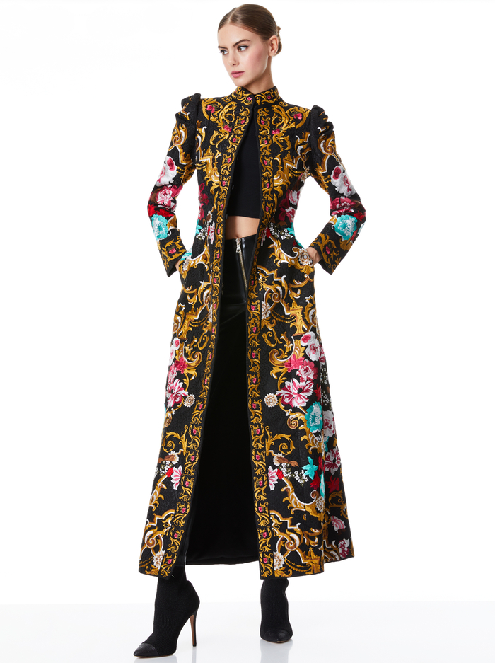 THOMAS EMBROIDERED COAT - BLACK/MULTI image 2 - ALICE + OLIVIA