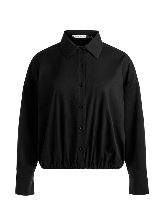BLACK-TOBIE CINCHED BUTTON DOWN