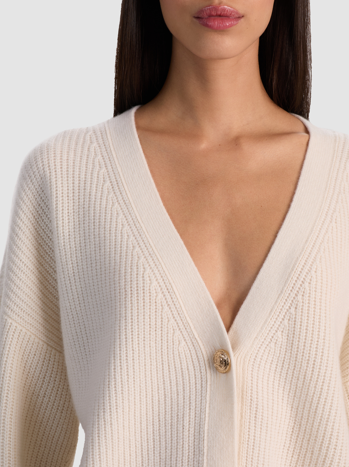 ATTICUS CASHMERE CARDIGAN - ECRU image 3 - ALICE + OLIVIA