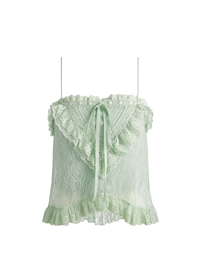 ALESSIA LACE TOP - GREEN TEA image 5 - Alice And Olivia