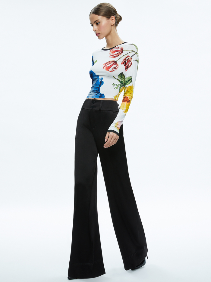 DELAINA LONG SLEEVE CROP TOP - LE PARISIEN image 4 - Alice And Olivia