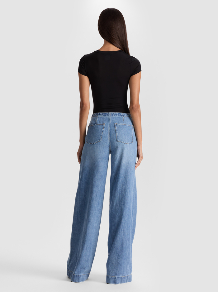 HOTTIE SHORT SLEEVE BODYSUIT - BLACK image 2 - Alice And Olivia