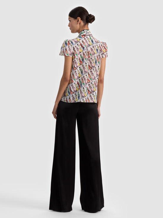 LUXE STACE-JEANNIE STACEFACE SILK BLOUSE