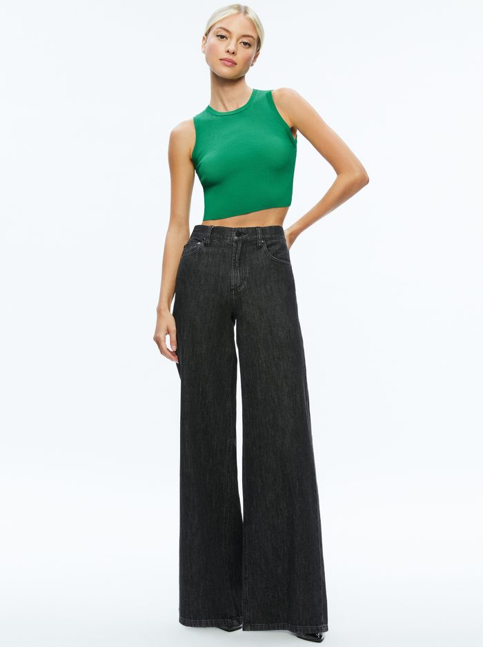 TONITA RIBBED TANK - LIGHT EMERALD image 4 - Alice And Olivia
