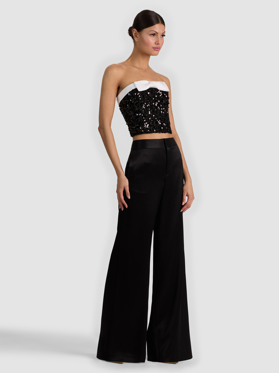 BLACK/OFF WHITE-KATYA EMBELLISHED BOW TOP