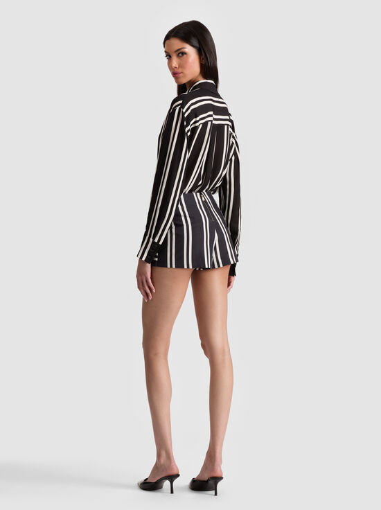 PADDLEBOARD STRIPE BLACK/ECRU-MACE MINI SKORT