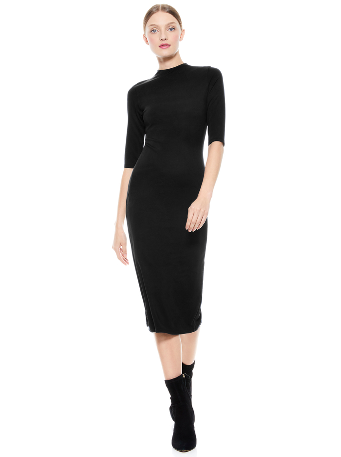 Delora Fitted Midi Dress In Black | Alice And Olivia