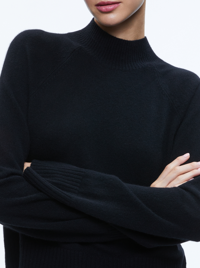CIMARON MOCK NECK PULLOVER - BLACK image 3 - Alice And Olivia