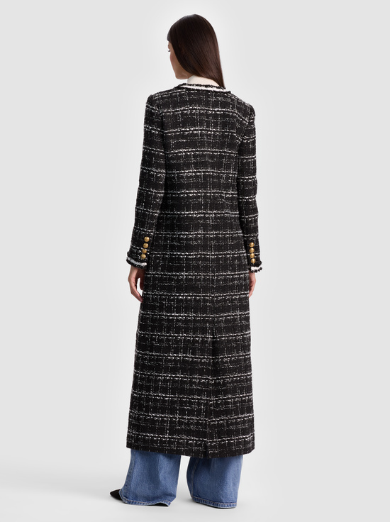 BLACK/OFF WHITE-KIDMAN MAXI JACKET