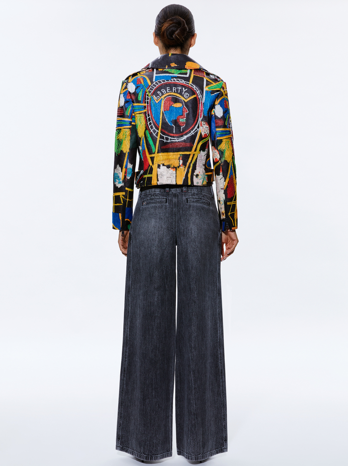 A+O X BASQUIAT CODY EMBELLISHED LEATHER JACKET - LIBERTY image 1 - Alice And Olivia