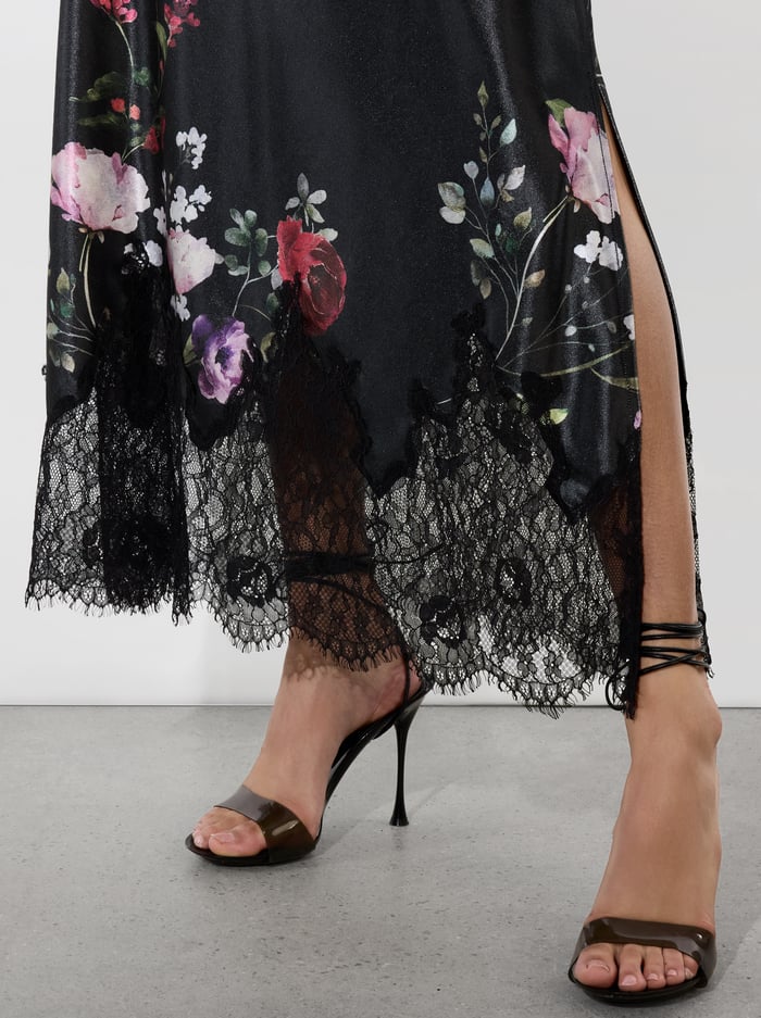 MAEVE VELVET SLIP SKIRT - FLORAL DREAMS image 3 - Alice And Olivia