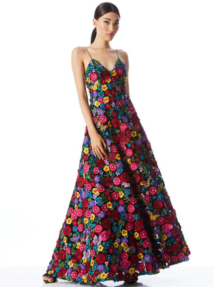 DOMENICA EMBELLISHED BALL GOWN - MULTI image 2 - ALICE + OLIVIA