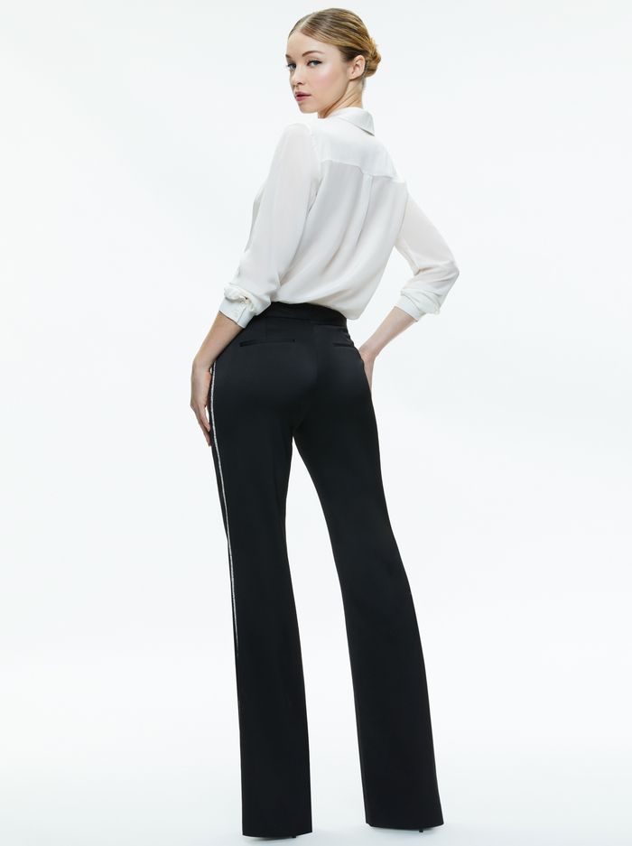 Livi Embellished Side Stripe Pant In Black | Alice + Olivia