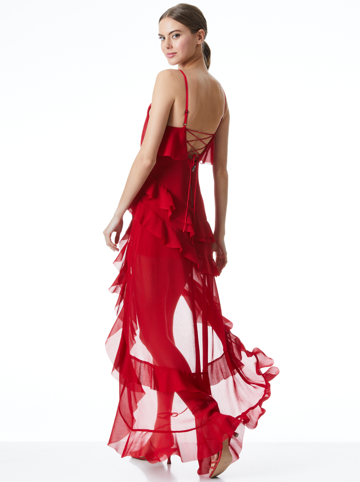 LAVERNE LACE BACK GOWN - RUBY image 1 - ALICE + OLIVIA