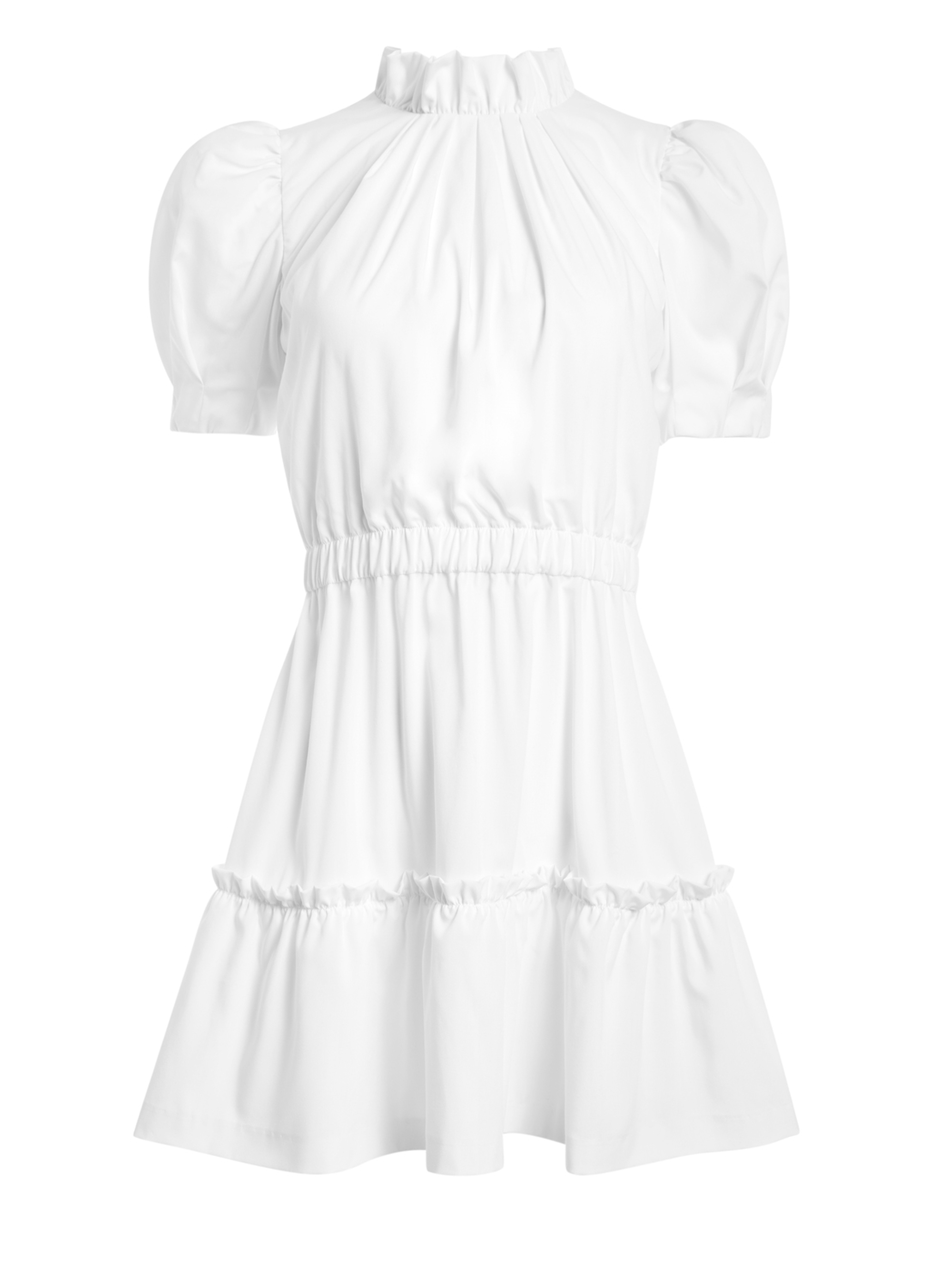 Vida Puff Sleeve Mini Dress In White | Alice And Olivia
