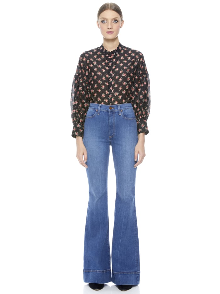 PAULITA FLORAL BLOUSE - HEIRLOOM SM BLACK image 2 - Alice And Olivia