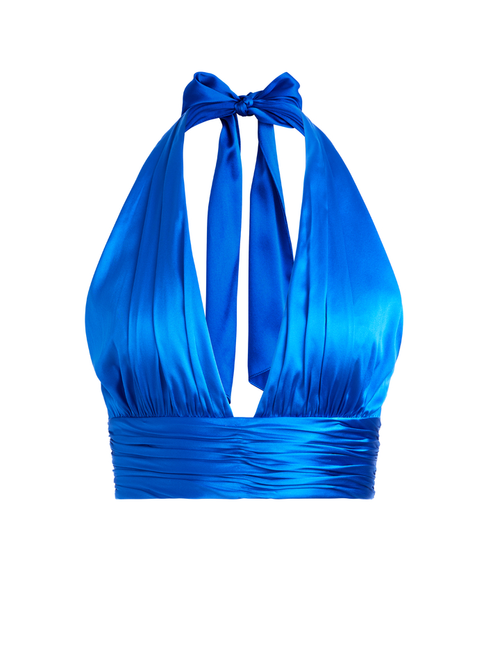 LONNA HALTER TIE NECK CROP TOP - SAPPHIRE image 5 - ALICE + OLIVIA