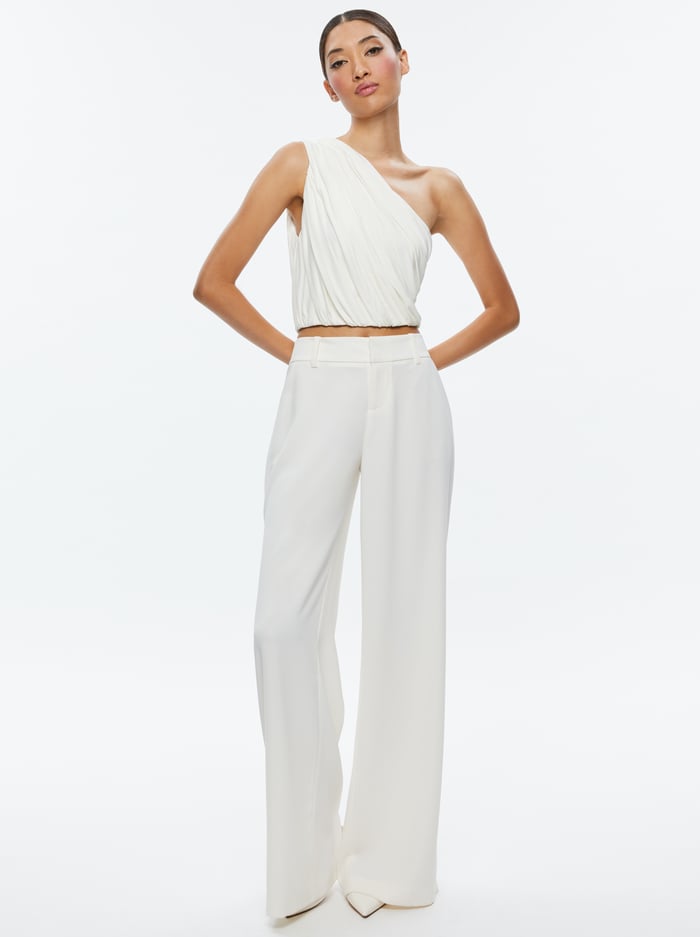 JEANE DRAPED CROPPED TOP - OFF WHITE image 4 - Alice And Olivia