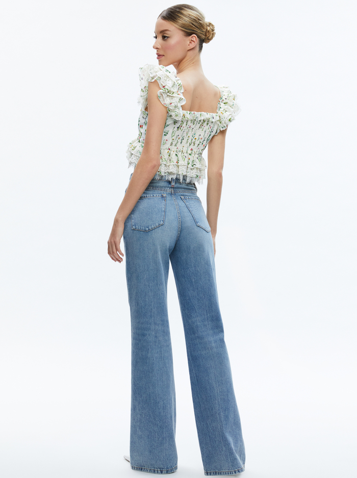 CHARLINE RUFFLE CROPPED TOP - GEORGIA FLORAL image 2 - Alice And Olivia