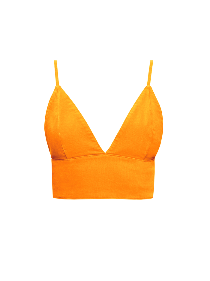 CARLI DENIM BRA TOP - TANGERINE image 2 - Alice And Olivia