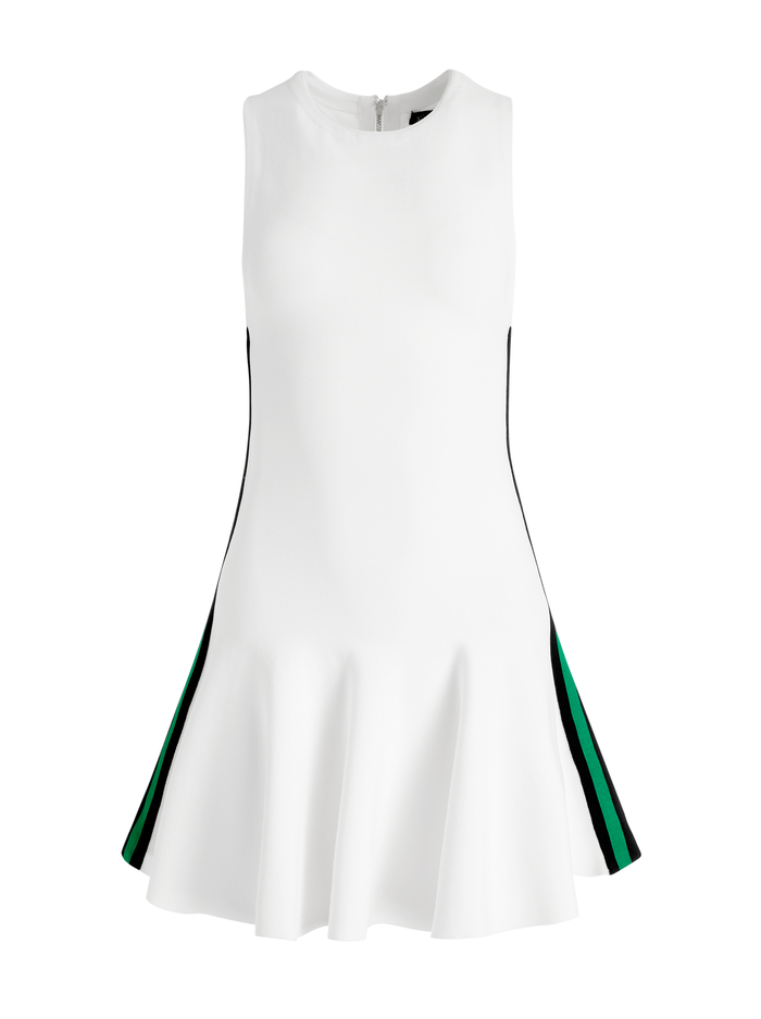 KIMI SIDE STRIPE MINI DRESS - SOFT WHITE COMBO image 5 - Alice And Olivia