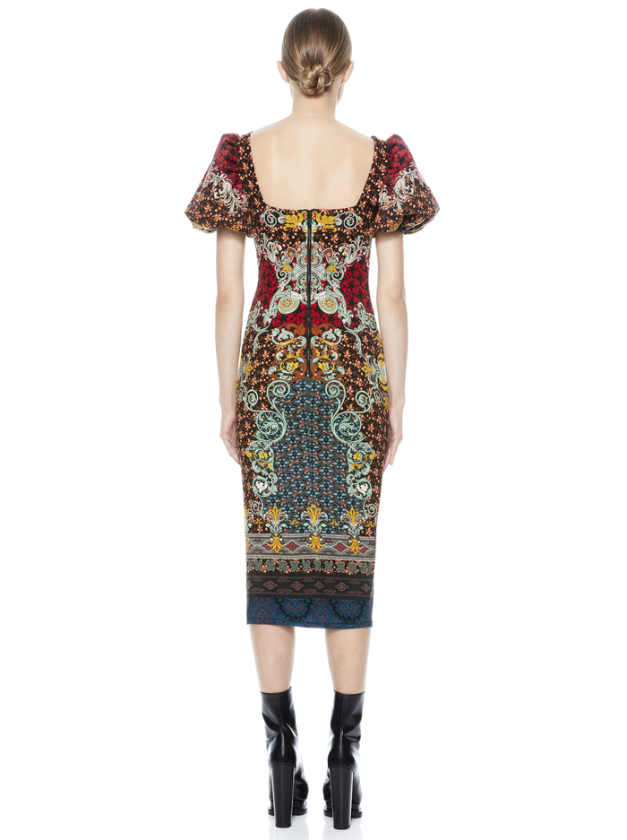 LEXIA PUFF SLEEVE MIDI DRESS - ALWAYS FOREVER MULTI image 1 - Alice And Olivia