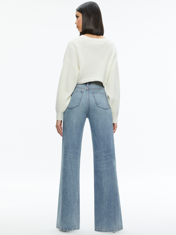 POSEY CREWNECK SWEATER - ECRU image 1 - Alice And Olivia