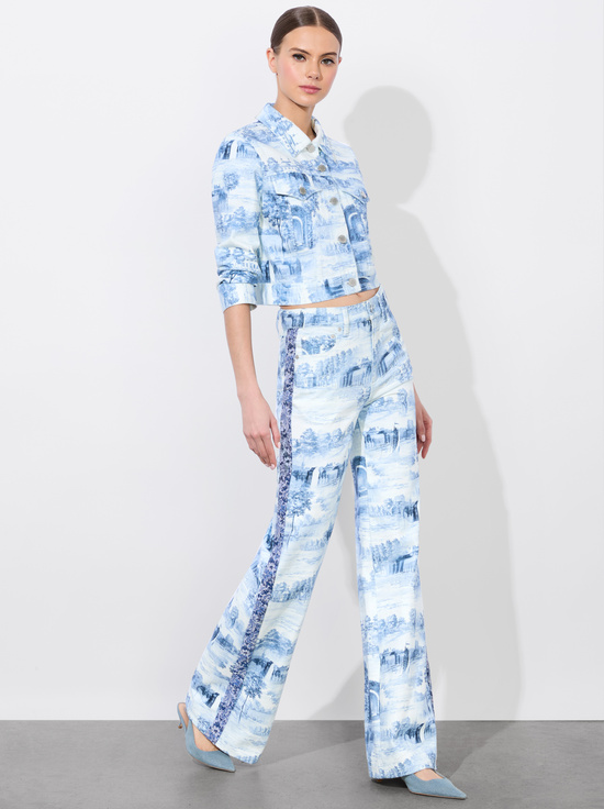 CHATEAU-CHLOE PRINTED DENIM JACKET