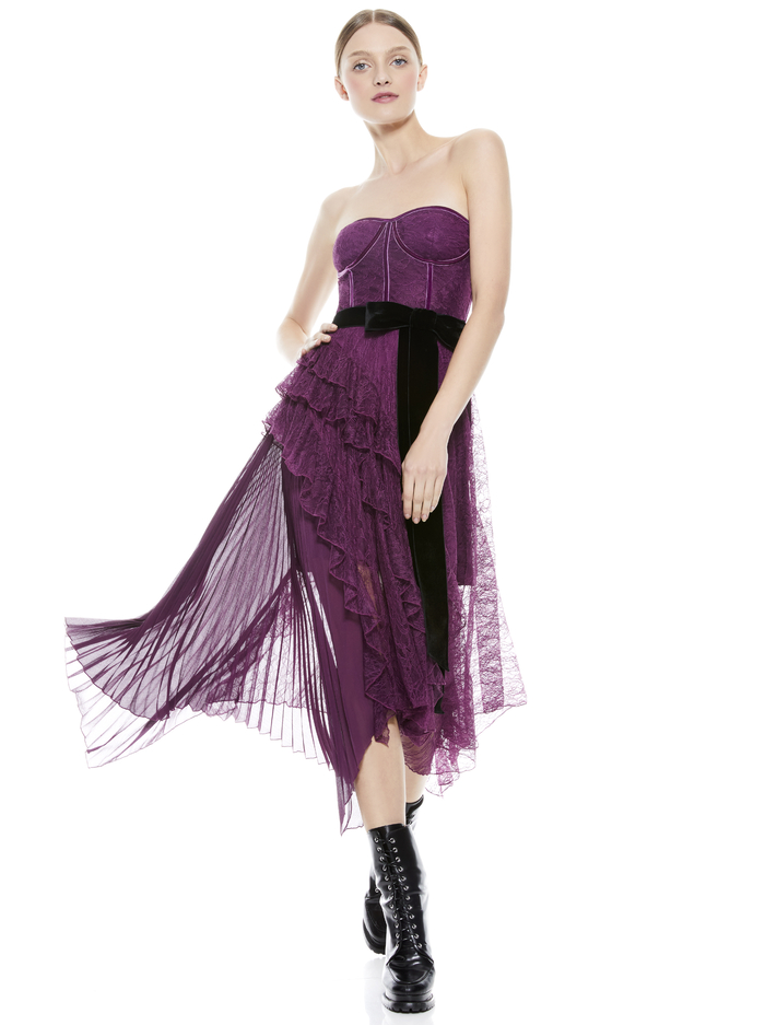 BREE BUSTIER MAXI DRESS - BOYSENBERRY image 3 - ALICE + OLIVIA