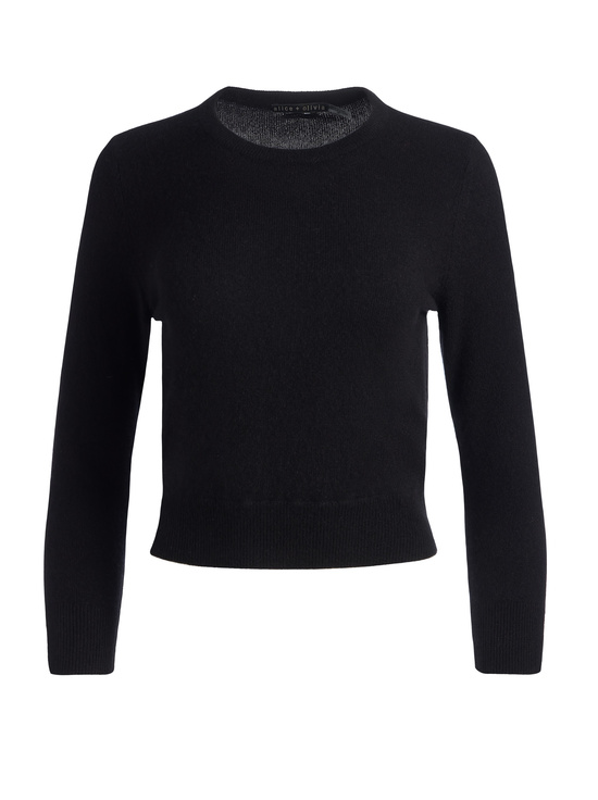 BLACK-CAROLANN CASHMERE SHRUNKEN PULLOVER