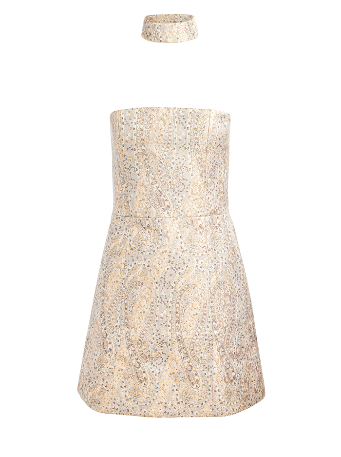 PAIGE MINI DRESS - CHAMPAGNE image 6 - Alice And Olivia