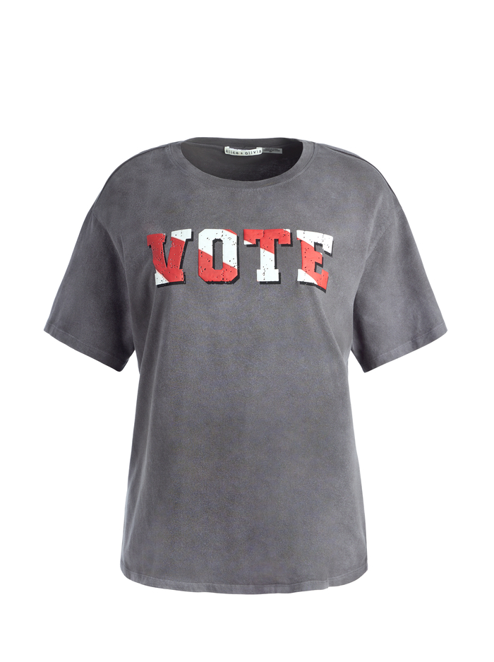 A+O X I AM A VOTER® EVAN OVERSIZED TEE - UNITED image 5 - Alice And Olivia