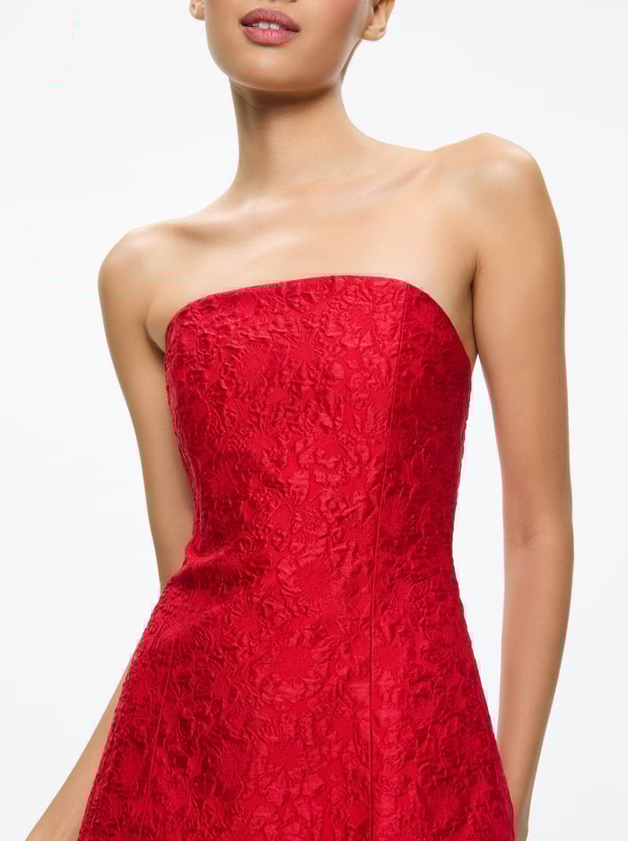VELIA MINI DRESS - PERFECT RUBY image 3 - Alice And Olivia