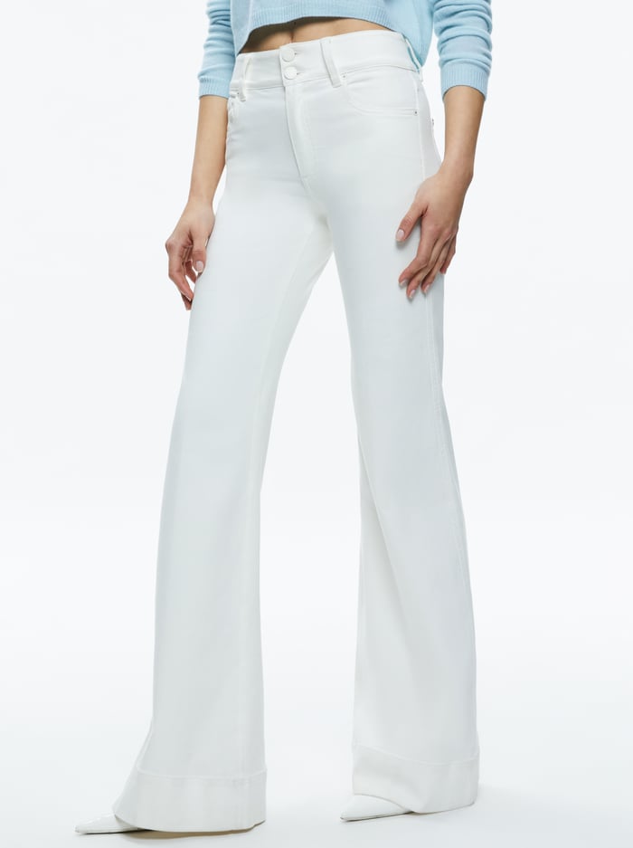 MISSA 5 POCKET HIGH RISE WIDE LEG JEAN - OFF WHITE - Alice And Olivia