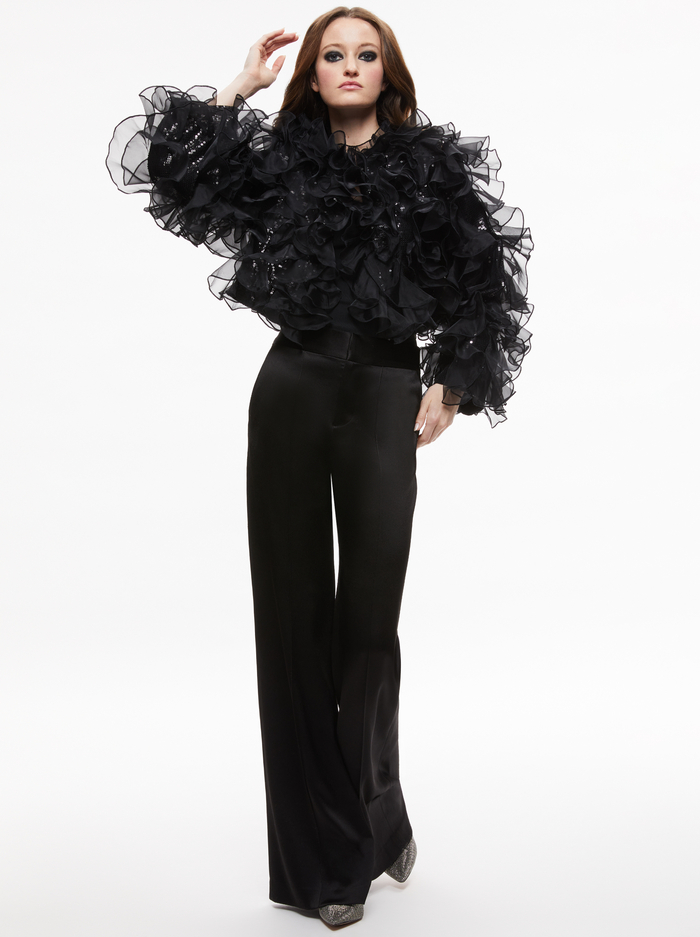 BRITTON RUFFLED CROPPED JACKET - BLACK image 2 - Alice And Olivia