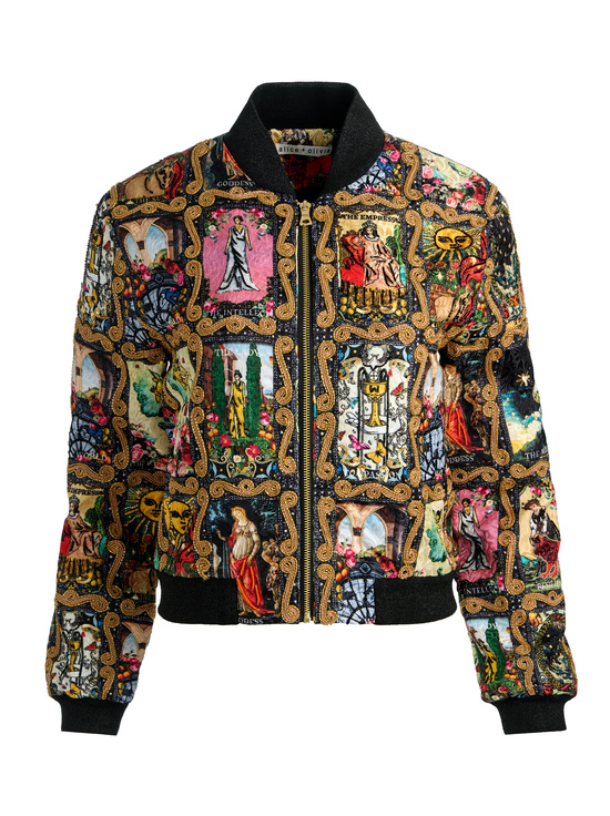 ENCHANTED TAROT-ASHER EMBELLISHED VARSITY JACKET