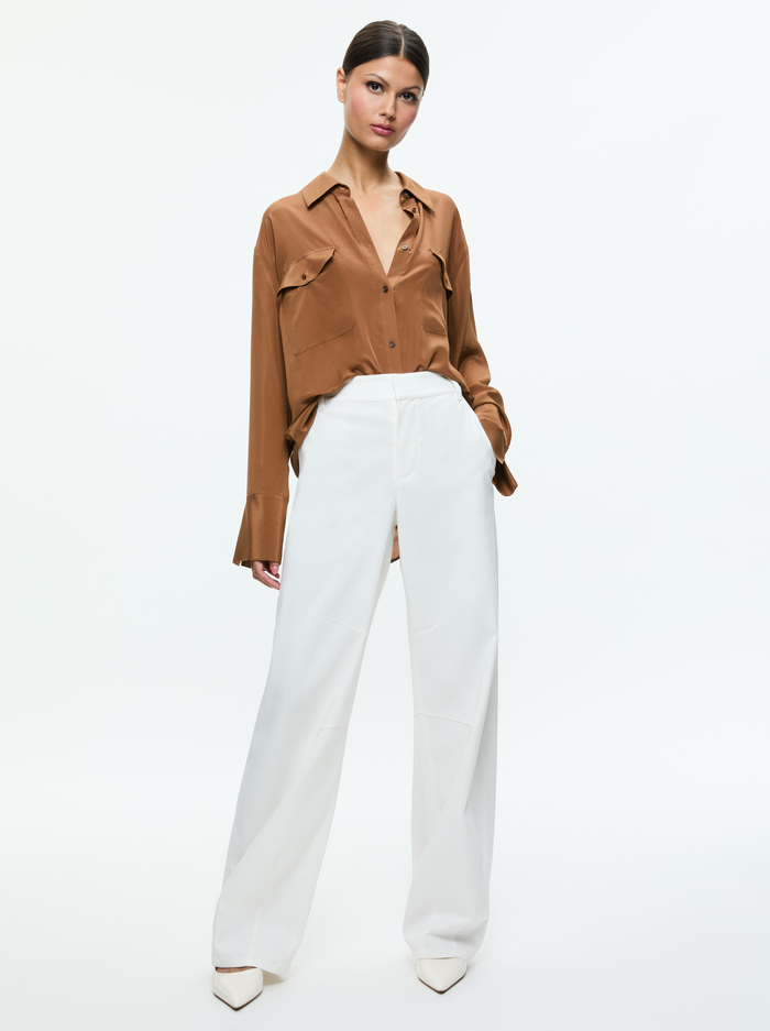 FINELY OVERSIZED UTILITY SHIRT - CAMEL image 1 - Alice And Olivia
