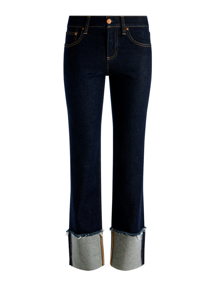 ABILENE CUFFED JEAN - DARK RINSE image 5 - Alice And Olivia