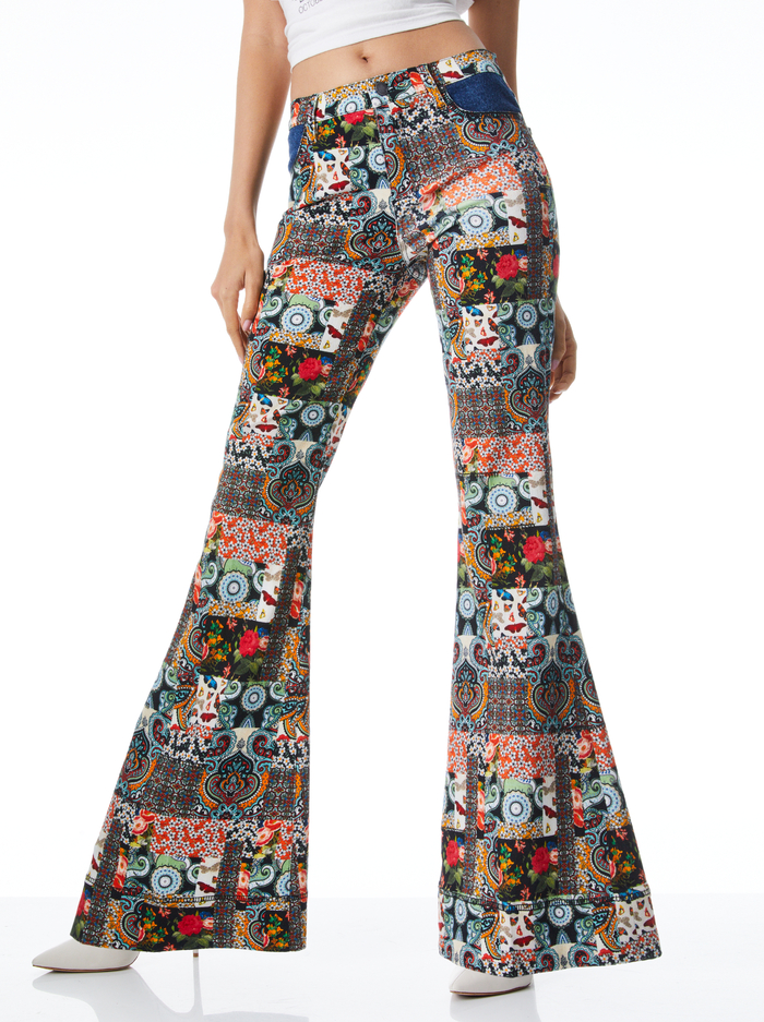 BEAUTIFUL PATCHWORK MID RISE BELL - MIXED PATCHWORK - Alice And Olivia