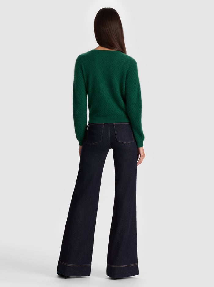 CAROLEE CASHMERE PULLOVER - GREEN MYSTIQUE image 2 - Alice And Olivia